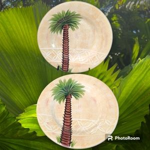 TABLETOPS GALLERY BELLAGIO PALM TREE DEEP DISH DINNER PLATES